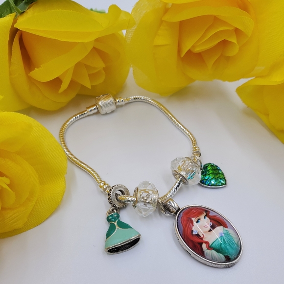 Little Mermaid 925 s.silver big charm bracelet - Picture 2 of 10